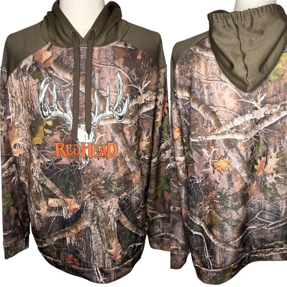 Redhead Pullover Realtree Deer Antler Hunting Camo Hoodie Jacket Size XL Hunting - Picture 1 of 12